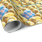 Paaskuiken met gele kuikens cadeaupapier (Rol Hoek)