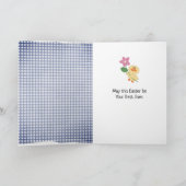 Paaskuiken uit een Gingham Egg Feestdagen Kaart (Binnen)