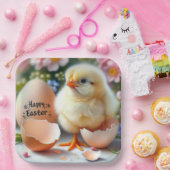 Paaskuiken uit eierschaal papieren bordje (Feest)