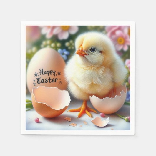 Paaskuiken uit eierschaal servet (Voorkant)