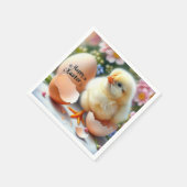 Paaskuiken uit eierschaal servet (Hoek)