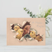 Paaskuikens  aangepaste Pasen Feestdagenkaart (Staand voorkant)