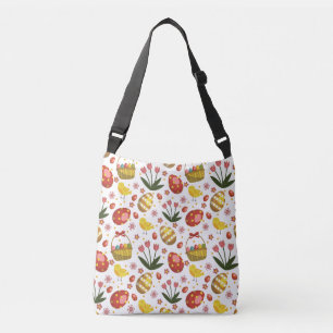 Paaskuikens Bloemen Eieren Viering Crossbody Tas