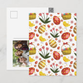 Paaskuikens Bloemen Eieren Viering Feestdagenkaart (Voorkant / Achterkant)