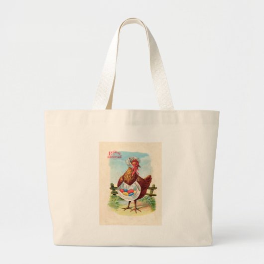 Paaskuikens Boerderij Kute Antiek Eggs Grote Tote Bag (Voorkant)