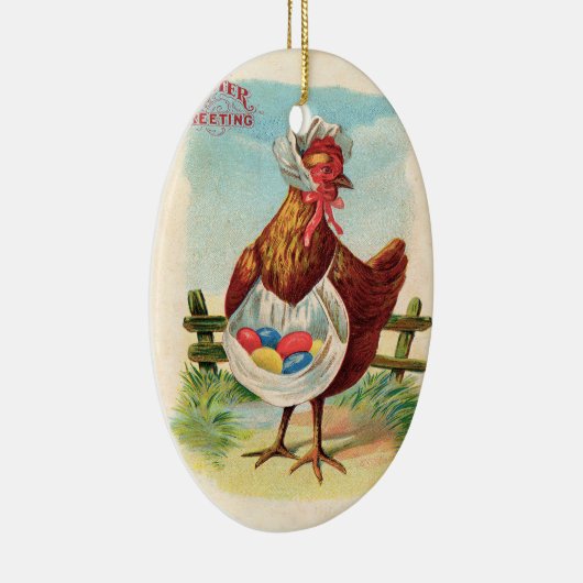 Paaskuikens Boerderij Kute Antiek Eggs Keramisch Ornament (Rechts)