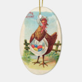 Paaskuikens Boerderij Kute Antiek Eggs Keramisch Ornament (Links)