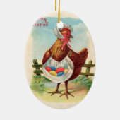 Paaskuikens Boerderij Kute Antiek Eggs Keramisch Ornament (Achterkant)