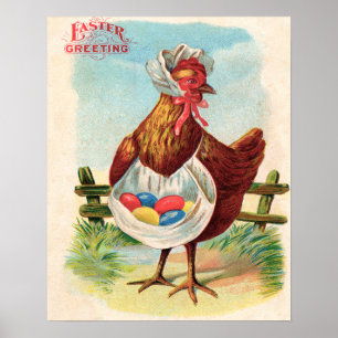 Paaskuikens Boerderij Kute Antiek Eggs Poster