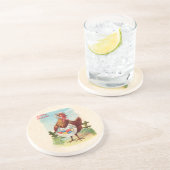 Paaskuikens Boerderij Kute Antiek Eggs Zandsteen Onderzetter (Zijkant)