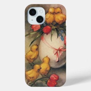  Paaskuikens, Ei met rode tulpenbloemen iPhone 15 Case