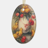 Paaskuikens, Ei met rode tulpenbloemen Keramisch Ornament (Links)