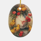 Paaskuikens, Ei met rode tulpenbloemen Keramisch Ornament (Voorkant)