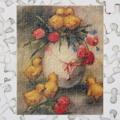  Paaskuikens, Ei met rode tulpenbloemen Legpuzzel