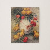 Paaskuikens, Ei met rode tulpenbloemen Legpuzzel (Verticaal)