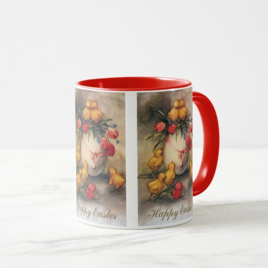 Paaskuikens, Ei met rode tulpenbloemen Mok (Voorkant rechts)