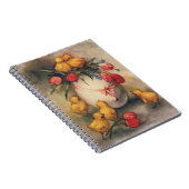 Paaskuikens, Ei met rode tulpenbloemen Notitieboek (Rechterzijde)