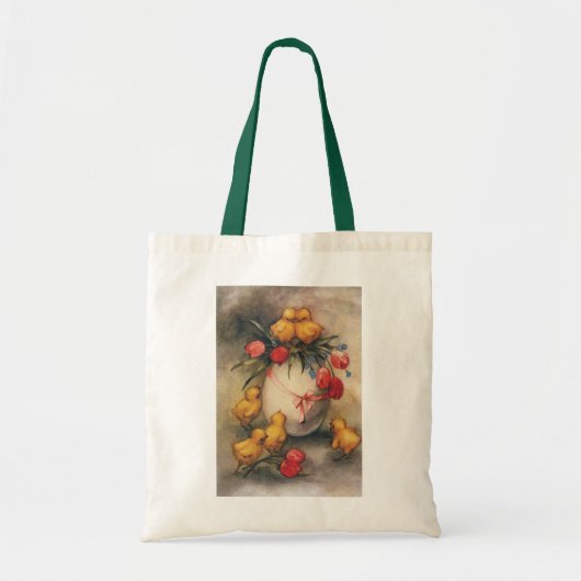  Paaskuikens, Ei met rode tulpenbloemen Tote Bag (Voorkant)