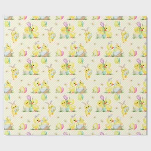 Paaskuikens en -eenden cadeaupapier (Vlak)