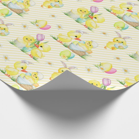 Paaskuikens en -eenden cadeaupapier (Hoek)