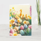 Paaskuikens en -eenden feestdagen kaart (Voorkant)