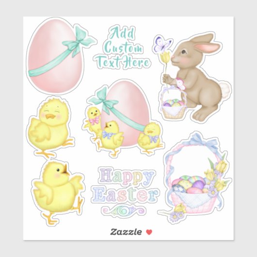 Paaskuikens en Ei Lente Die Gesneden Vinyl Set Sticker (Vel)