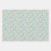 Paaskuikens en eieren - in blauw. inpakpapier vel (Voorkant)