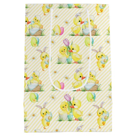 Paaskuikens en kippen met gemiddelde Baby Medium Cadeauzakje (Achterkant)