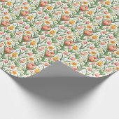 Paaskuikens en tulpen cadeaupapier (Hoek)