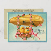 paaskuikens hete luchtballon feestdagenkaart (Voorkant / Achterkant)