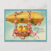 paaskuikens hete luchtballon feestdagenkaart (Voorkant)