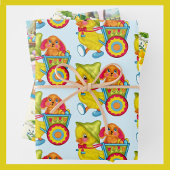 Paaskuikens Konijnendafodil 3 Kleurrijke Kinderen Inpakpapier Vel