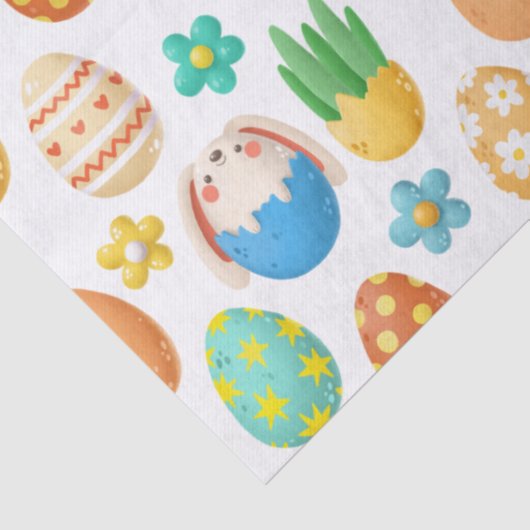 Paaskuikens, kuddes en eieren, ontkoppeld tissuepapier (Detail)