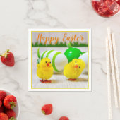 Paaskuikens met eigeel groen sinaasappel servet (Insitu)