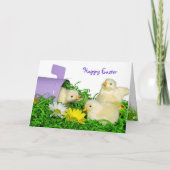 Paaskuikens met postbus feestdagen kaart (Voorkant)