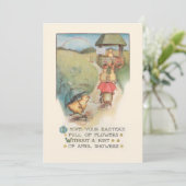 paaskuikens met regenboog feestdagenkaart (Staand voorkant)