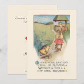 paaskuikens met regenboog feestdagenkaart (Voorkant / Achterkant)