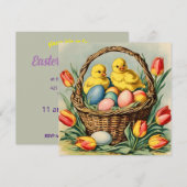 paaskuikens met tulpen kaart (Voorkant / Achterkant)
