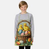  paaskuikens met tulpen Kinder Schort (Gedragen)