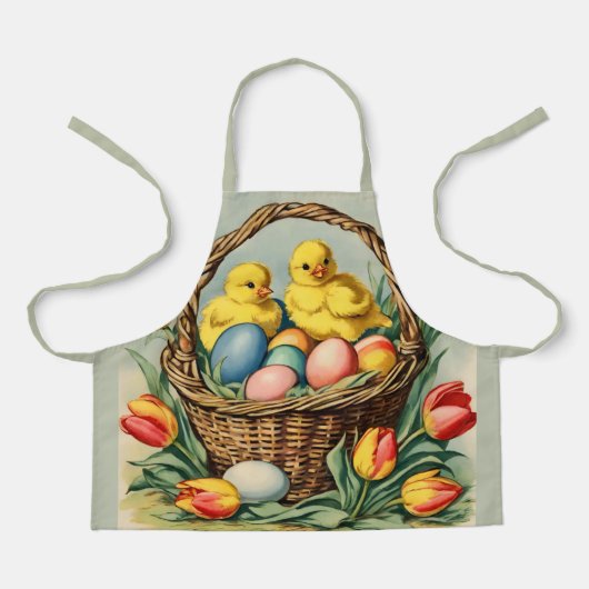  paaskuikens met tulpen Kinder Schort (Voorkant)