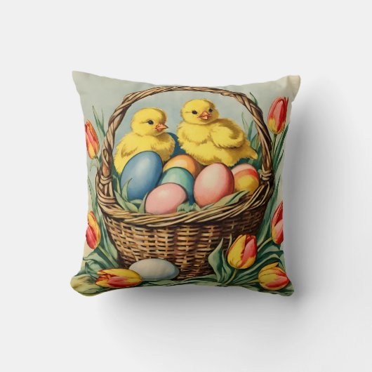 paaskuikens met tulpen kussen (Voorkant)