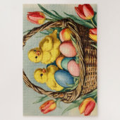  paaskuikens met tulpen legpuzzel (Verticaal)