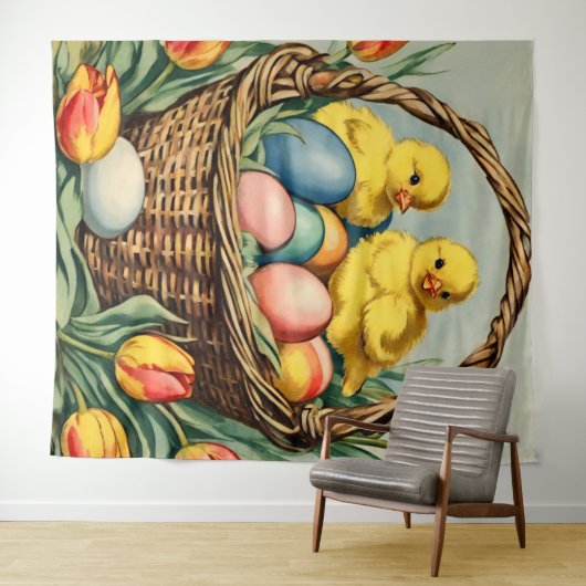  paaskuikens met tulpen wandkleed (In Situ (horizontaal))