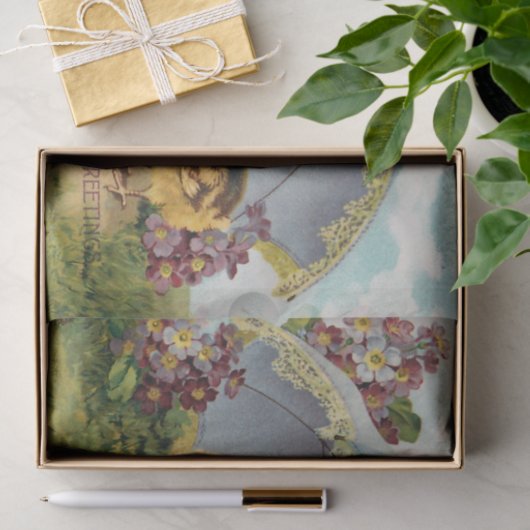 paaskuikens onder een paraplu tissuepapier (Geschenk)