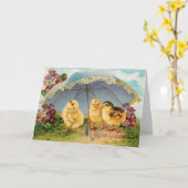  paaskuikens onder parasol kaart (Gele Bloem)