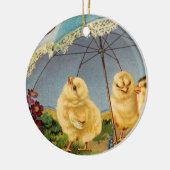 paaskuikens onder parasol keramisch ornament (Links)