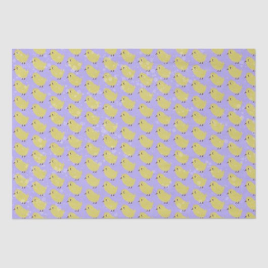 Paaskuikens op geweven Paarse Tissuepapier (Voorkant)