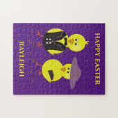 Paaskuikens van baby met een persoonlijke naam. legpuzzel (Horizontaal)