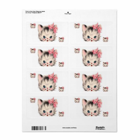 Paaslabels Kitten Etiket (Full Sheet)