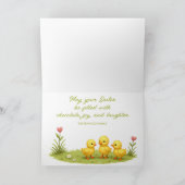 Paaslam en konijn | Chicks & Spring Flowers Schatt Feestdagen Kaart (Binnen)